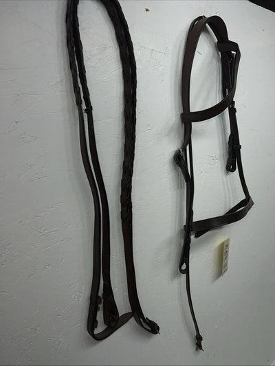 New Silver Fox Brown Full English Caveson Bridle #20-1419-0-0 BB-17