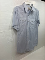 New Men’s Texas Sage Blue Short Sleeve Pearl Snap 16.5 Large Q-82