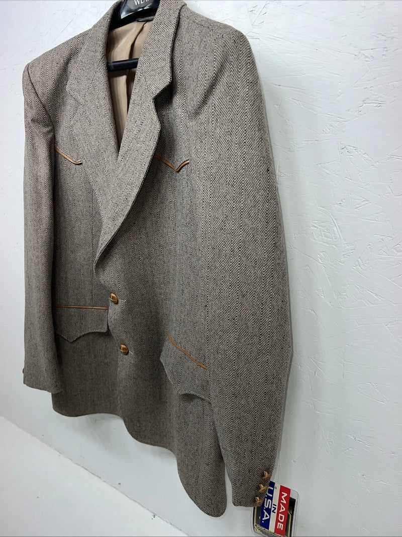 New Men’s Pioneer Wear Brown Suit Jacket 40 #12553 S-606