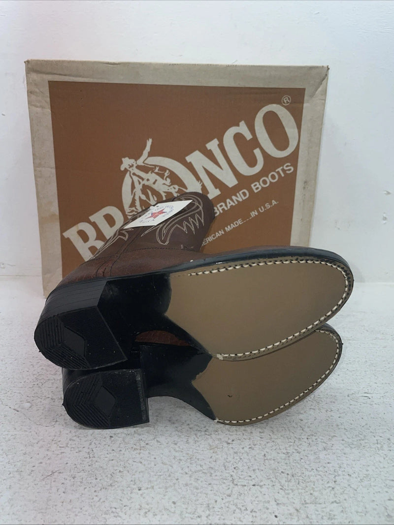 New Youth Brown Bronco Cowboy Boots. B 1894 3.5 3 1/2 D. 22-67