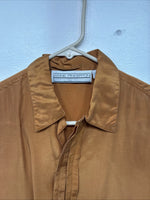 New Women’s Anne Pinkerton Orange Long Sleeve Button Up Medium KK-76