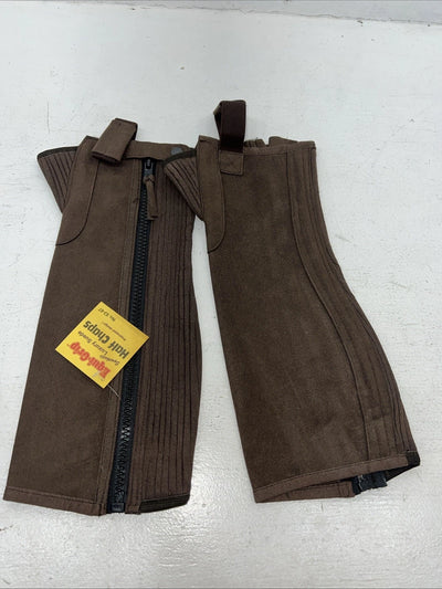 New Tough 1 Equi-Grip Synthetic Suede Half Chaps Small #63-67 H-508