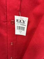 New Men’s ELY Cattleman Red Short Sleeve Pearl Snap 2XL 18 E-45