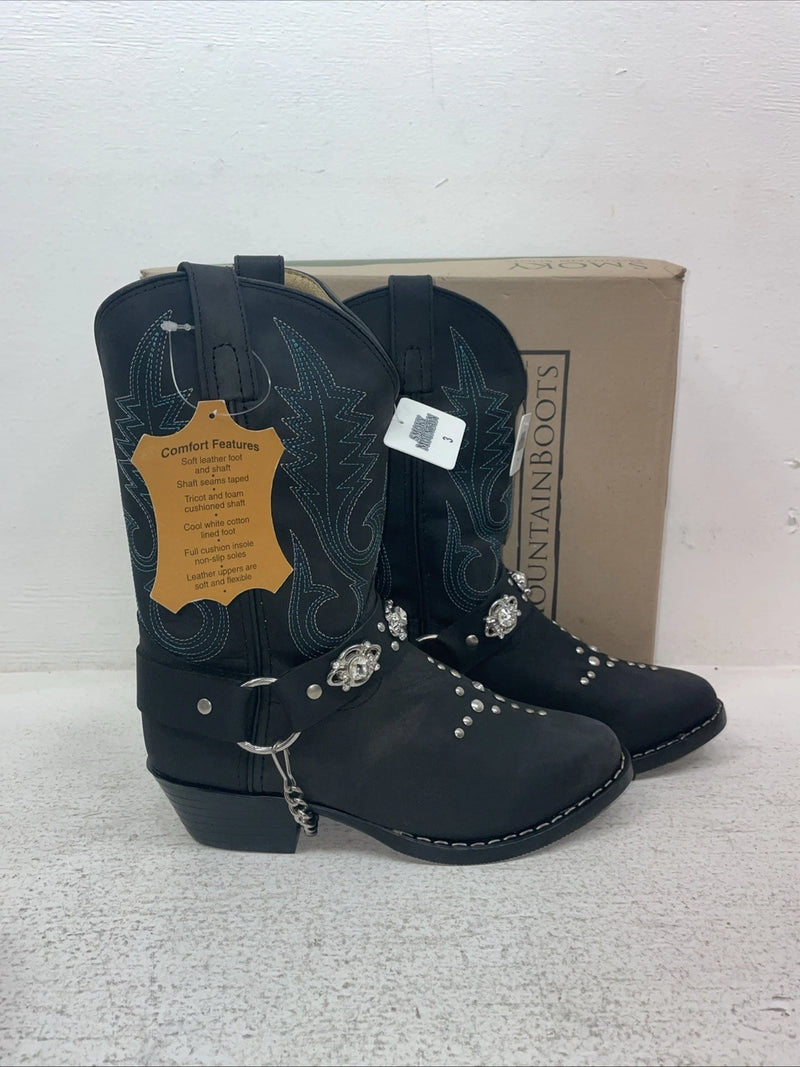 New Kids Black Smoky Mountain Cowboy Boots 3283 C 3. 23-155