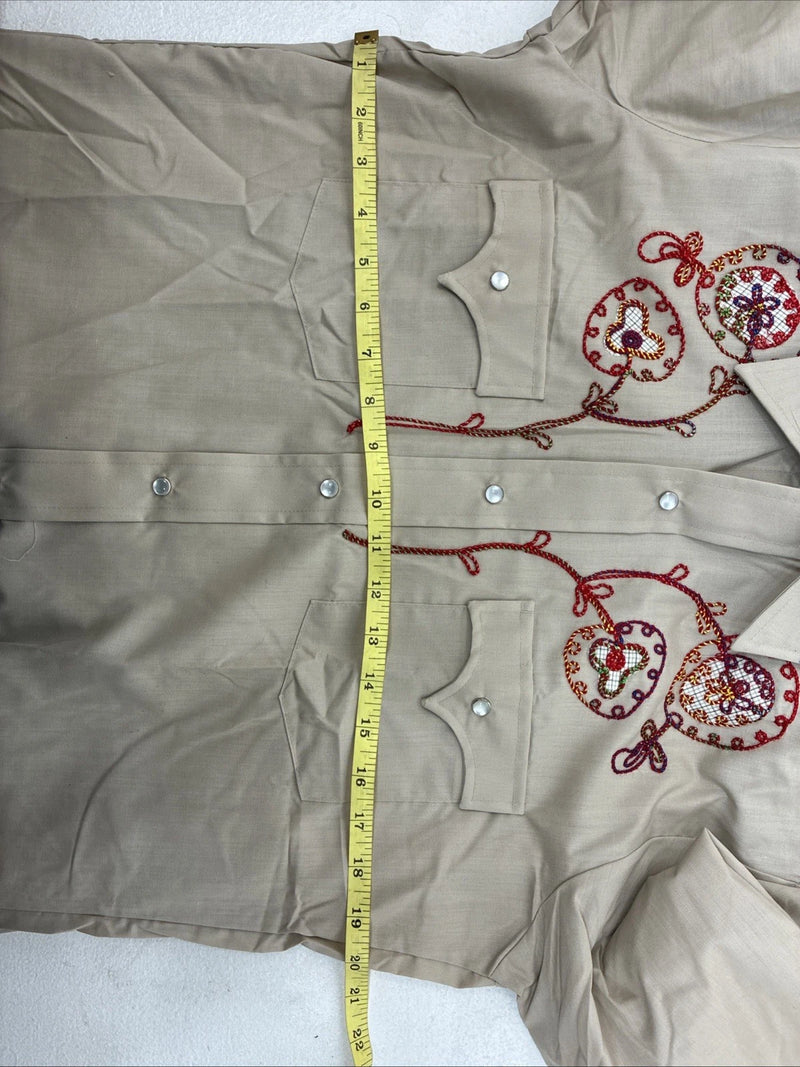 New Women’s Champion Western Brown Design Long Sleeve Pearl Snap 15.5 MM-39