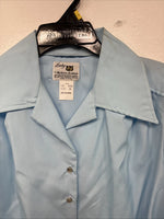 New Women’s Dickson Jenkins Blue Long Sleeve Pearl Snap Size 34 MM-100