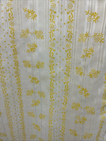 New Women’s White Yellow Design Short Sleeve Half Zip Size 40 TT-87