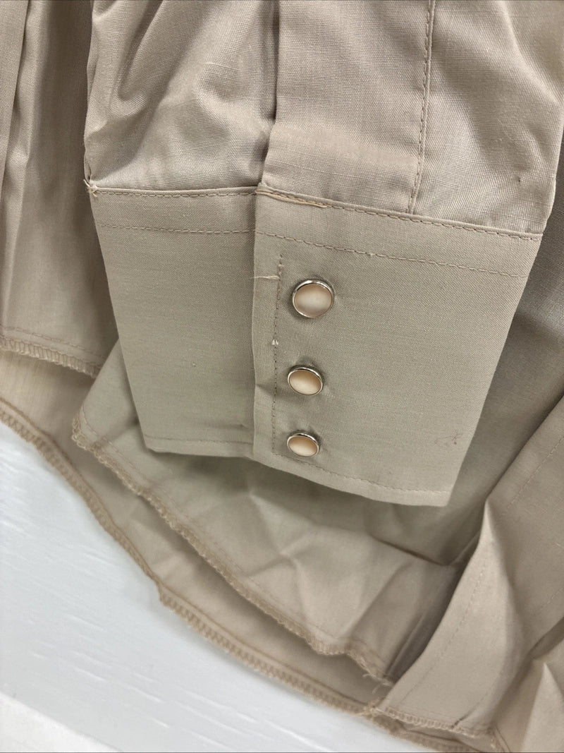 New Men’s Champion Western Brown Design Long Sleeve Pearl Snap 15.5 Medium X-12