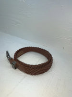 New Brown Genuine Leather Braided 32” Belt #02/4700 JJ-98