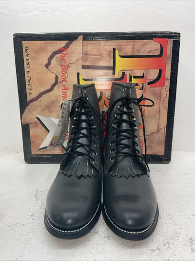 New Men’s Gray Lace Up Texas Brand Cowboy Boots. 8-97