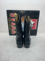 New Kids Black Texas Brand Cowboy Boots. C 2000 13.5 13 1/2 D. 23-78