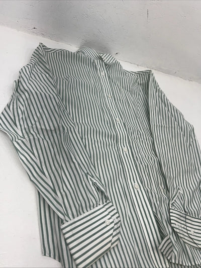 New Women’s Van teal Green Stripped Long Sleeve English Riding Shirt. 8/30 G-46