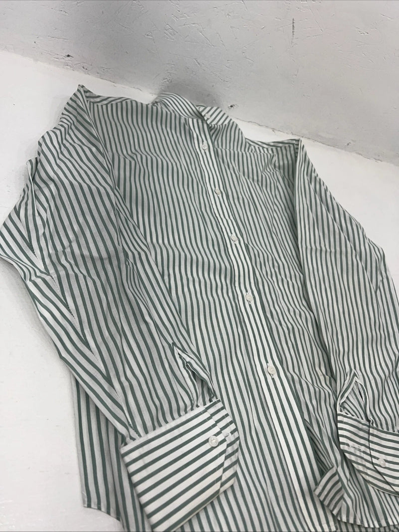 New Women’s Van teal Green Stripped Long Sleeve English Riding Shirt. 8/30 G-46