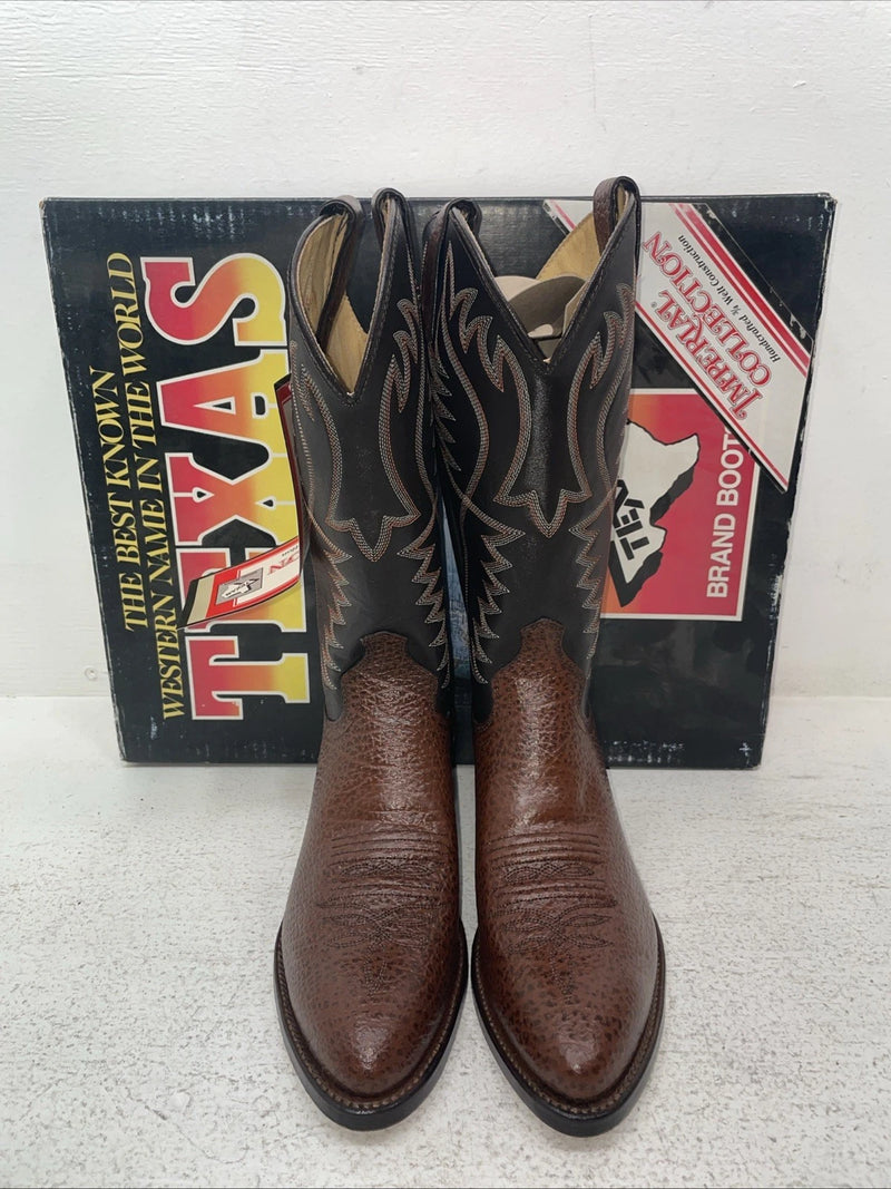 New Men’s Brown Texas Brand Cowboy Boots. M 631 8 D. 1-100
