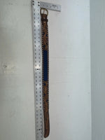 New Blue Genuine Leather Longhorn Tooled 30” Belt #82829 JJ-125
