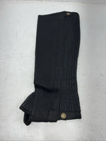New Black Ovation Stretch Rib Half Chaps Large #464331 C-500