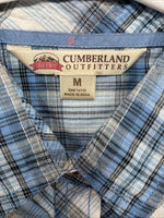 New Girls Cumberland Blue Plaid Long Sleeve Pearl Snap Medium DD-25