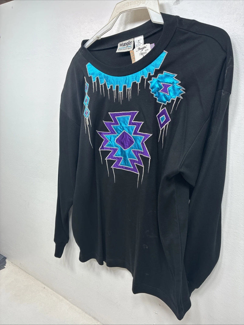 New Women’s Wrangler Black Designed Long Sleeve Short With Pads Medium TT-121