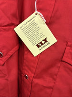 New Men’s ELY Cattleman Red Short Sleeve Pearl Snap 16 Large CC-13