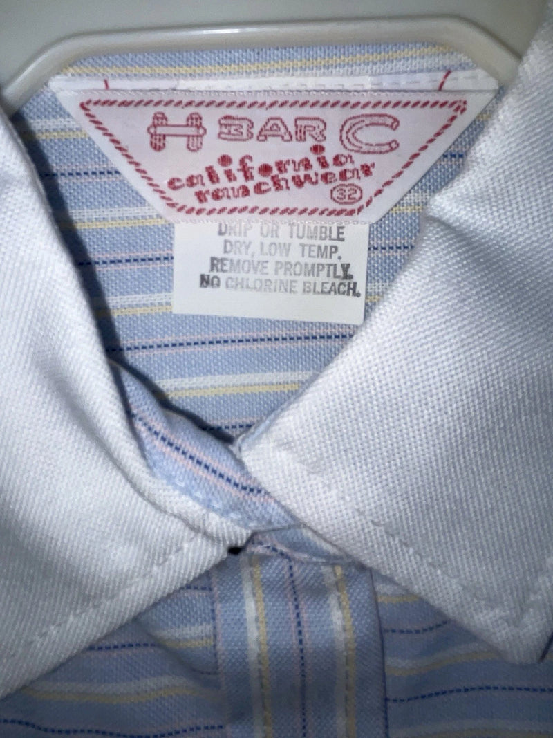 New Women’s Blue Striped H Bar C Long Sleeve Button Up Shirt #20119 3B-33