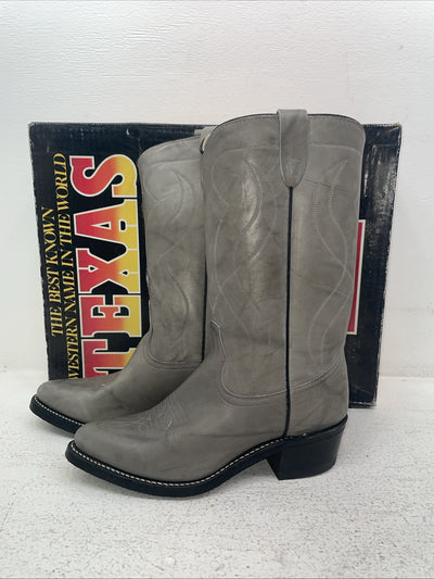 New Men’s Gray Texas Brand Cowboy Boots. 8022 8 D. 3-149