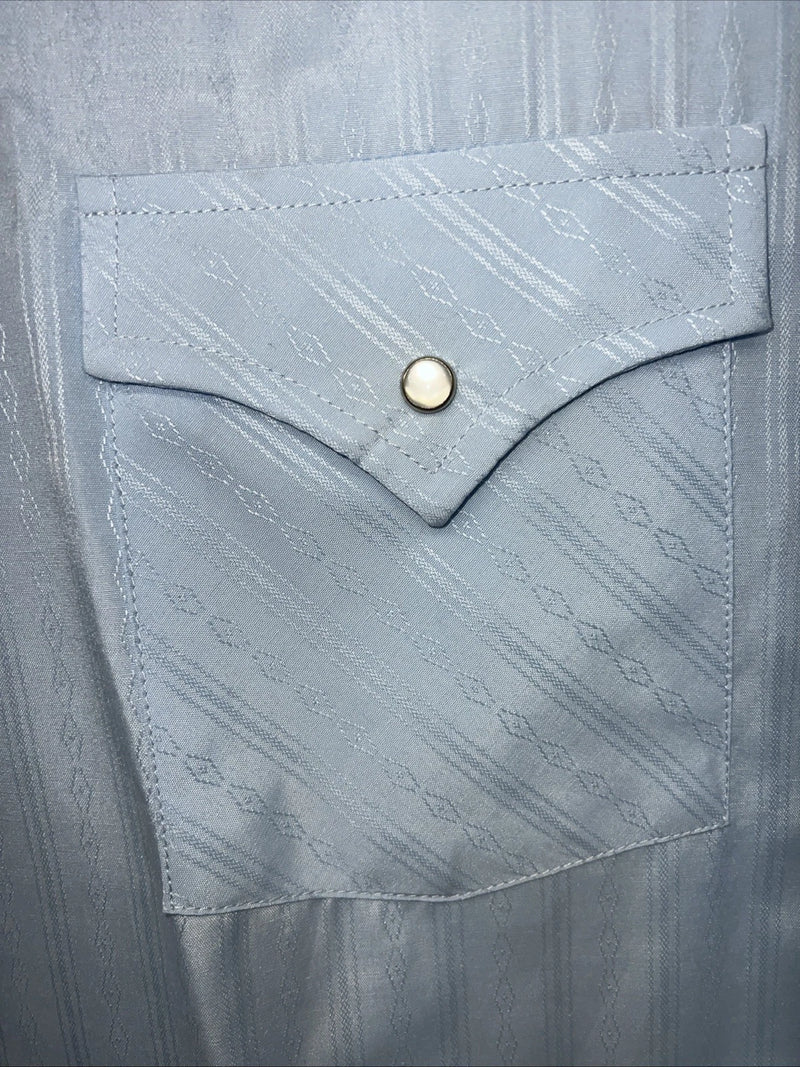 New Men’s Blue ELY cattleman Pearl Snap Long Sleeve Shirt. 15.5x33 M I-28