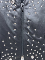 New Women’s 1848 RanchWear Black Rhinestone Sleeveless Vest Zip Up Small YY-41