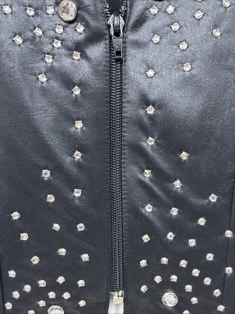 New Women’s 1848 RanchWear Black Rhinestone Sleeveless Vest Zip Up Small YY-41