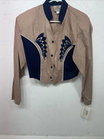 New Women’s 1849 Authentic Ranchwear Blue Tan Western Show Shirt XL #2720 UU-27