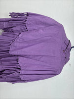 New Women’s Mine & Bills Purples Fringe Long Sleeve Button Up Size Large TT-70