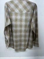 New Men’s Yellow Plaid ELY Cattleman Long Sleeve Pearl Snap Shirt. L P-53