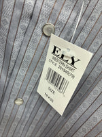 New Men’s ELY Cattleman Gray deigned Long Sleeve Pearl Snap 18 X 36 2XL F-74