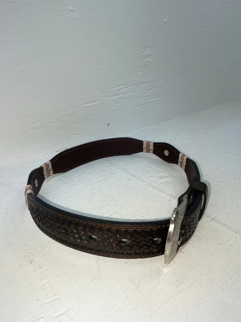 New Brown Genuine Leather Nocona Tooled And Pendent 24” Belt #N4414202 NN-76