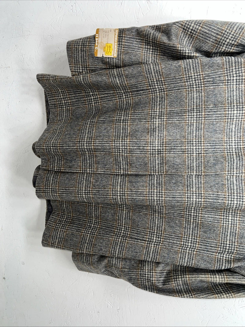 New Men’s HbarC California Ranchwear Grey Plaid Suit Jacket 42R #14753 AA-605