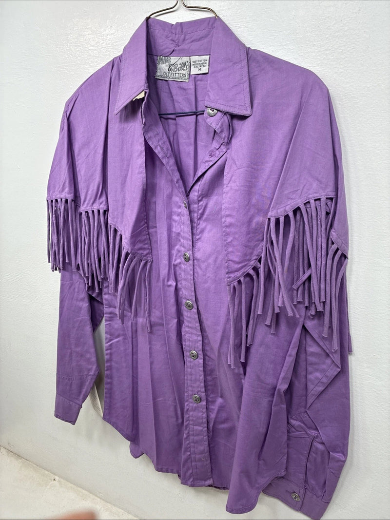 New Women’s Mine & Buklnpurple Long Sleeve Button Up Size Medium 3B-7 
