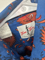 New Women’s Tem Tex Blue Orange Long Sleeve Pearl Snap Size 34 DD-151