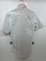New Men’s Champion Western White Floral Short Sleeve Pearl Snap 14 Small AA-96
