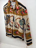 New Women’s Pioneer Wear Multicolor Design Long Sleeve Button Up Large MM-67
