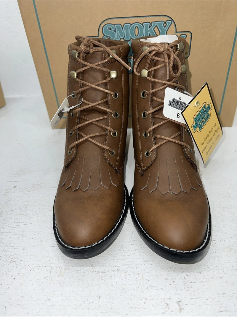 New Women’s Brown Smoky Mountain Lace Up Cowboy Boots. 3040L 6. 19-32
