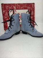 New Children’s Blue Texas Brand Lace Up Cowboy Boots. 9.5 9 1/2 D. 24-24 