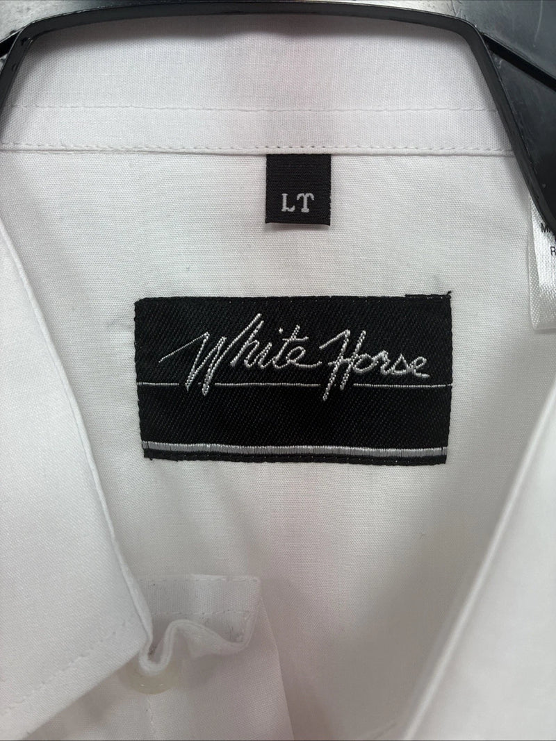 New Men’s White Horse White Long Sleeve Pearl Snap Large Tall AA-44