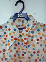 New Women’s Tem Tex Polkadot Long Sleeve Pearl Snap Size 38 II-84