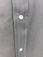 New Men’s ELY Cattleman Black Flag Design Long Sleeve Pearl Snap Large V-49