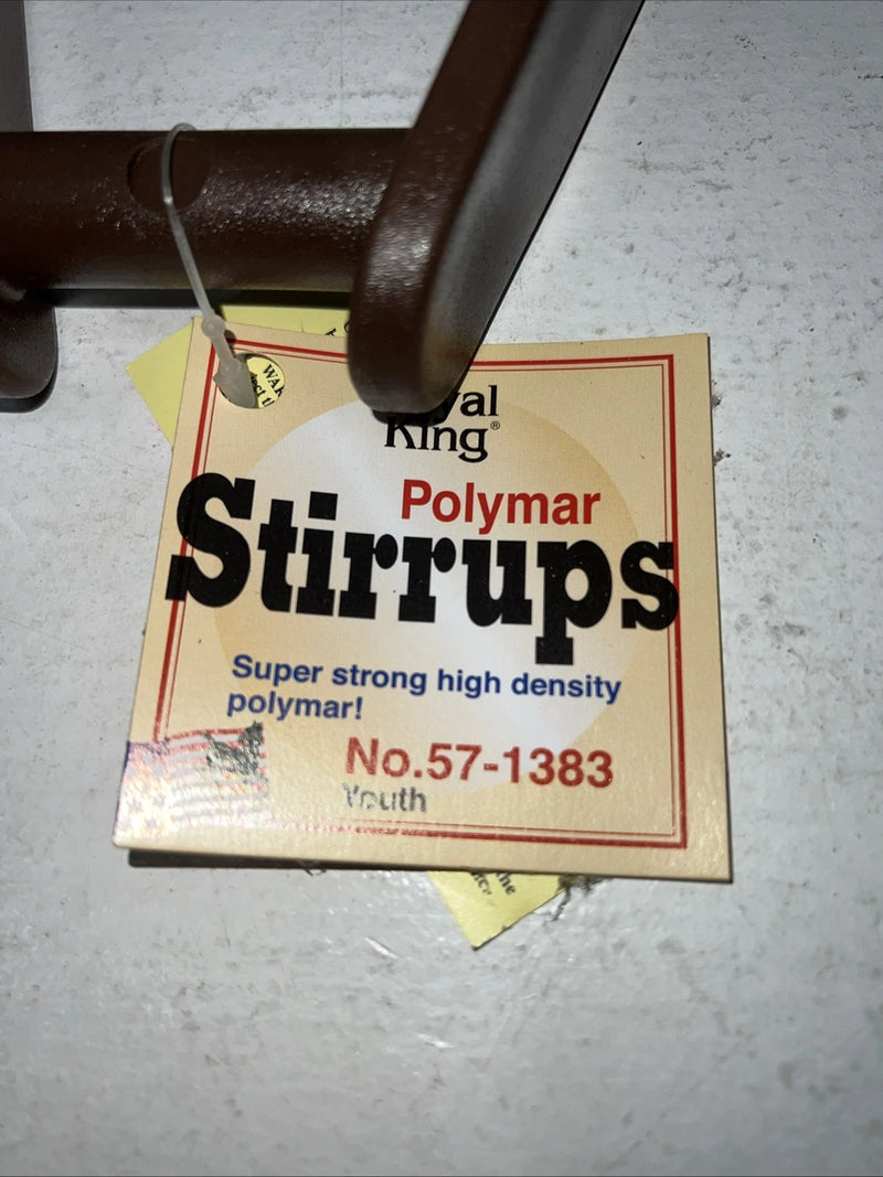 New Royal King Youth Brown Polymar Stirrups #57-1383 FF-2