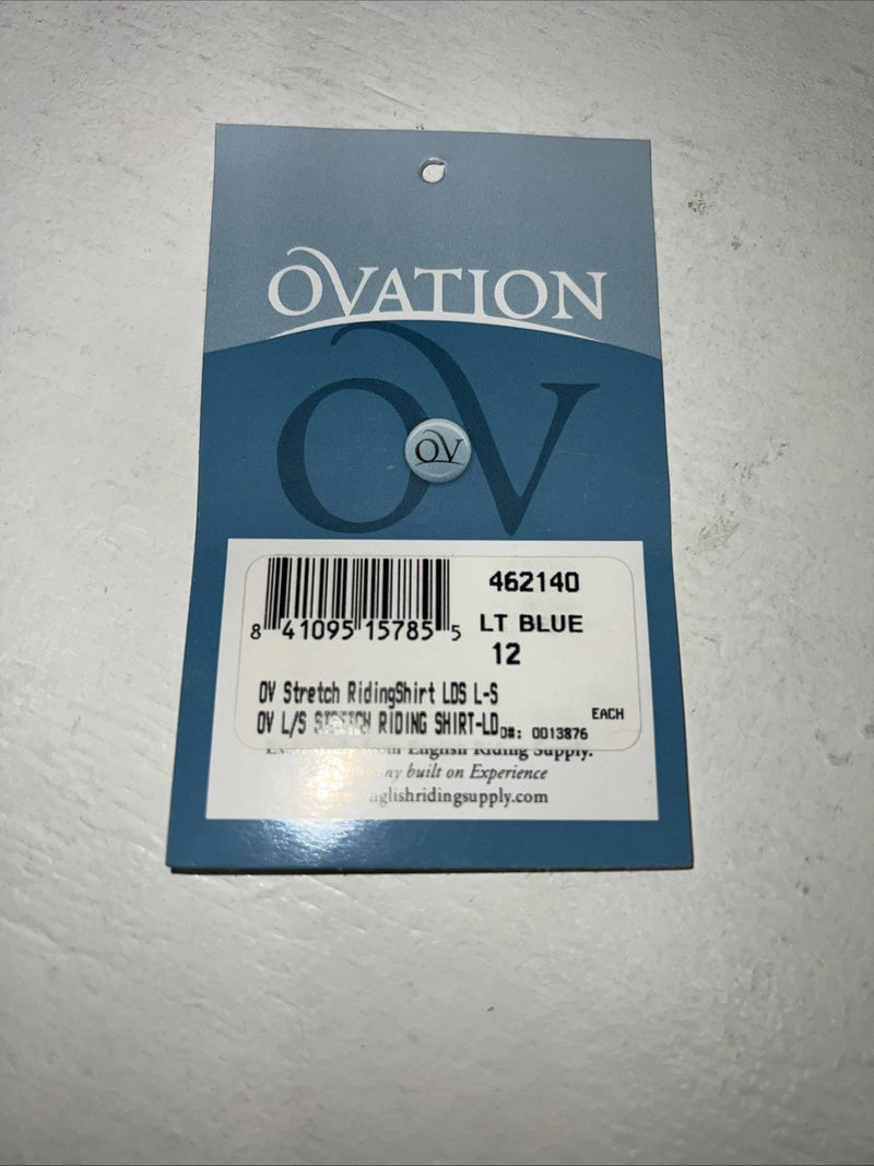 New Children’s Blue Ovation Long Sleeve English Riding Shirt. 12 462140 G-54 