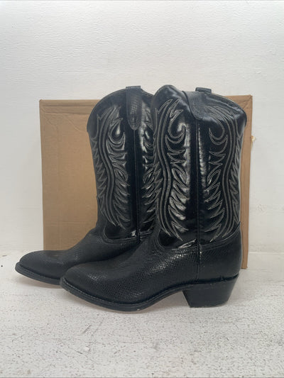 New Men’s Black Snake Skin Texas Brand Cowboy Boots. 509200 9 D. 3-40