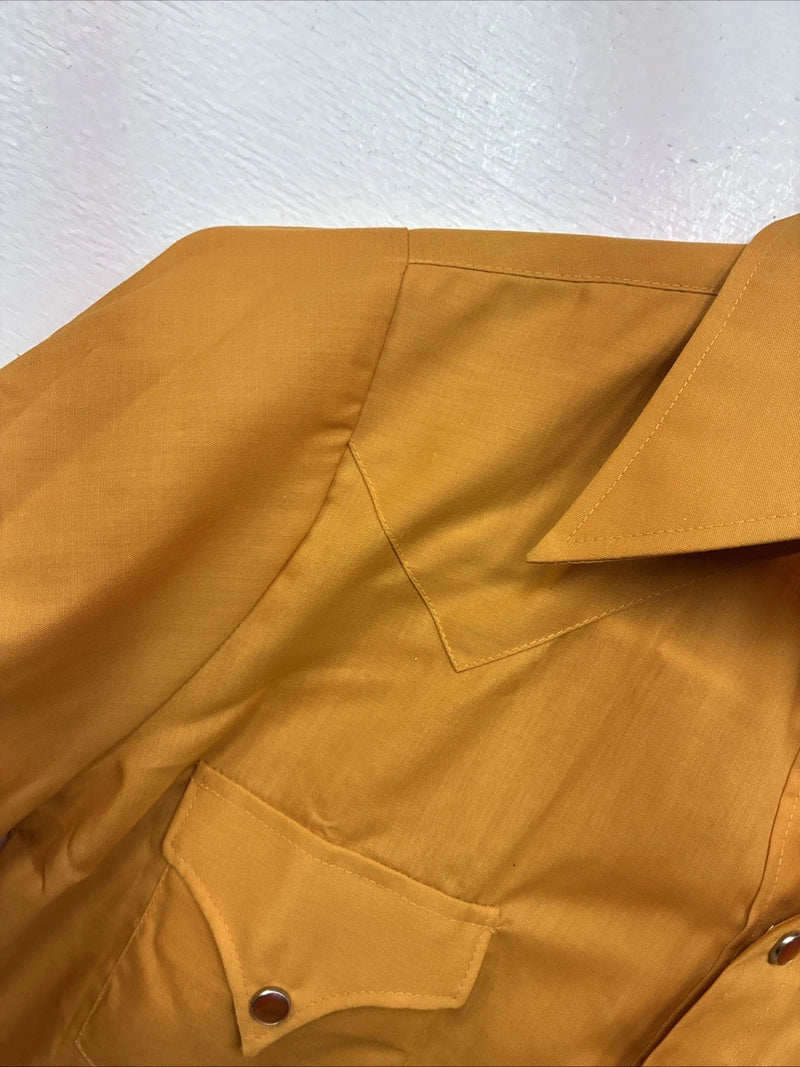 New Women’s Tem Tex Orange Long Sleeve Pearl Snap Size 10 MM-16