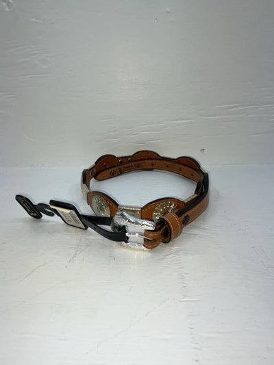 New Brown Genuine Leather Double S Gold Pendent 30” Belt #3211448 JJ-8