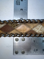 New Brown Genuine Leather Weaved And Stitched 32” Belt #8350 Z-41