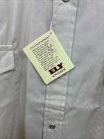 New Men’s ELY cattleman Tan Simple Short Sleeve Pearl Snap 18 2XL H-31